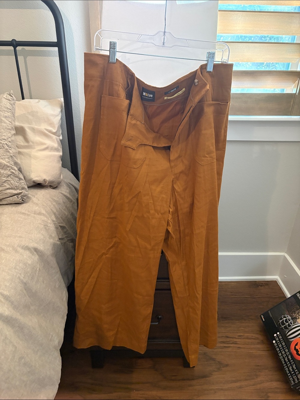 Maeve High-Waist Wide Leg Pants in Caramel